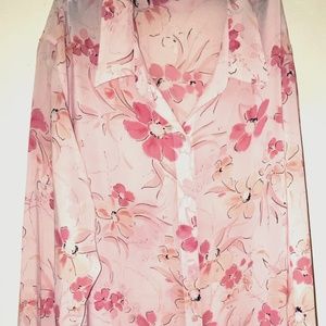Pink Floral Button Down Shirt